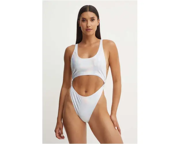 Drivemebikini costum de baie dintr-o bucata Stana Shine culoarea argintiu, cupa moale