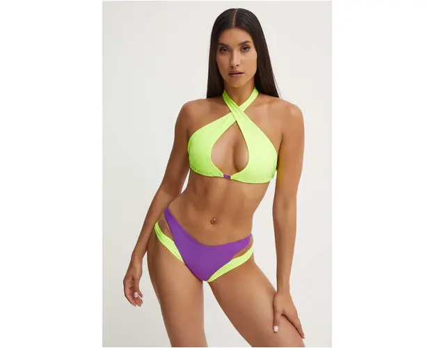 Drivemebikini costum de baie din doua piese Supernova culoarea verde, cupa usor rigidizata