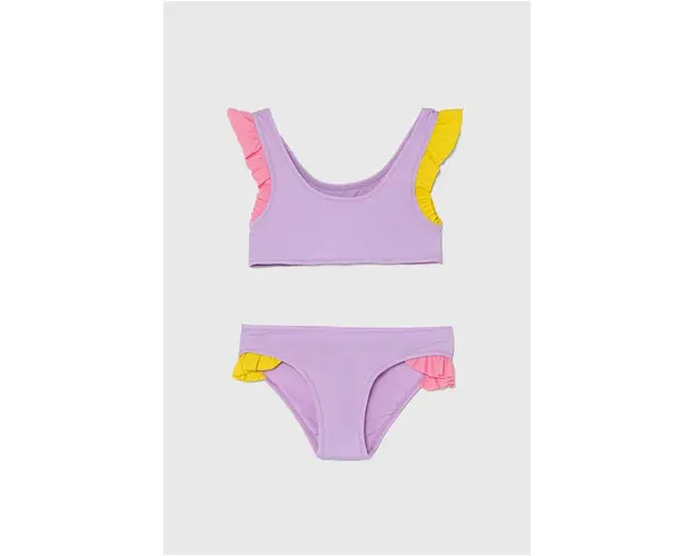 United Colors of Benetton costum de baie pentru copii din doua piese culoarea violet