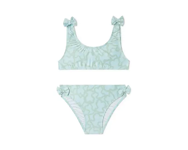 Tous costum de baie pentru copii din doua piese culoarea verde