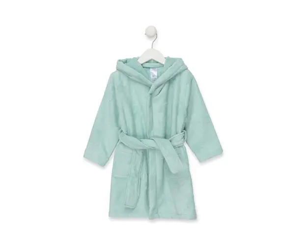 Tous halat de baie din bumbac pentru copii culoarea verde