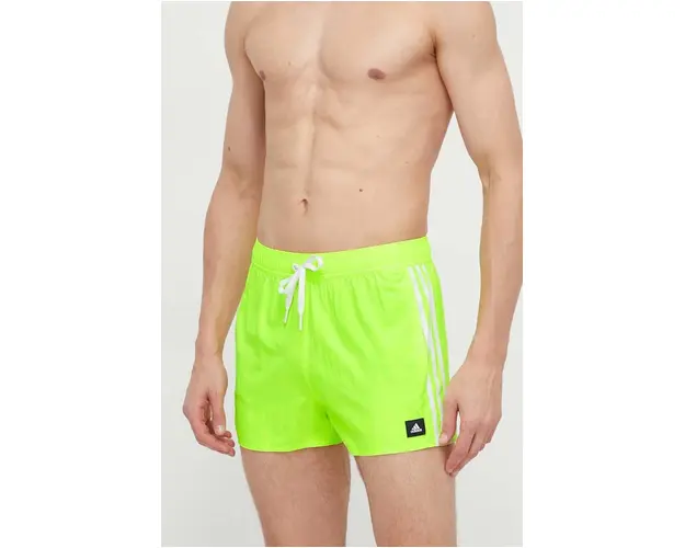 adidas Performance pantaloni scurti de baie 3Stripes CLX culoarea verde IS2054