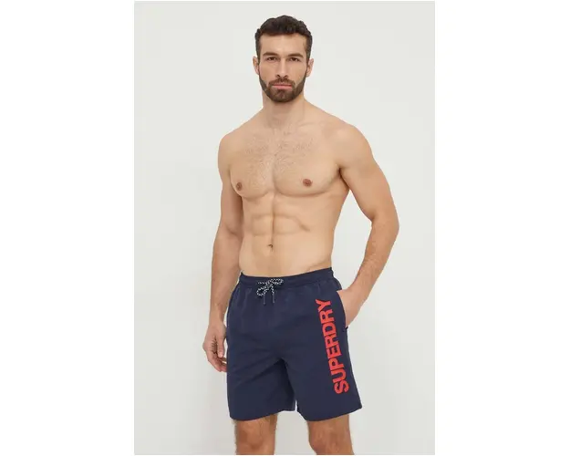 Superdry pantaloni scurti de baie culoarea albastru marin