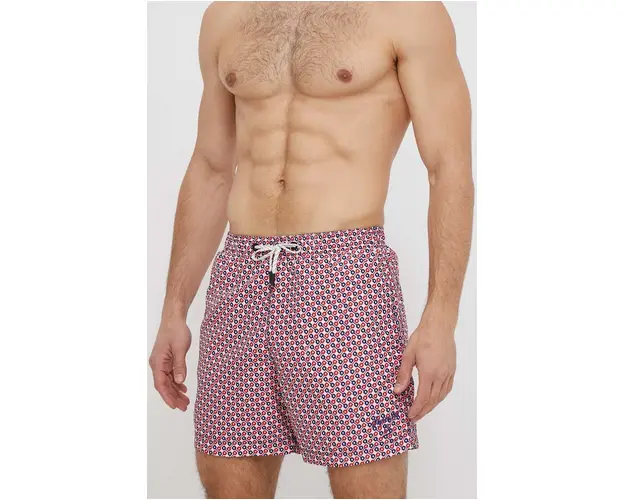 Superdry pantaloni scurti de baie culoarea rosu