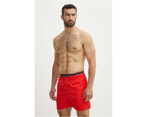 Tommy Jeans pantaloni scurti de baie culoarea rosu, UM0UM03141