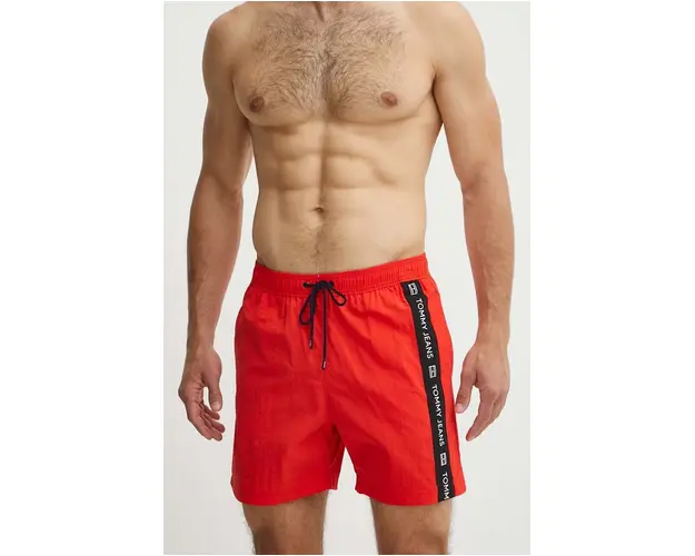 Tommy Jeans pantaloni scurti de baie culoarea rosu UM0UM03142