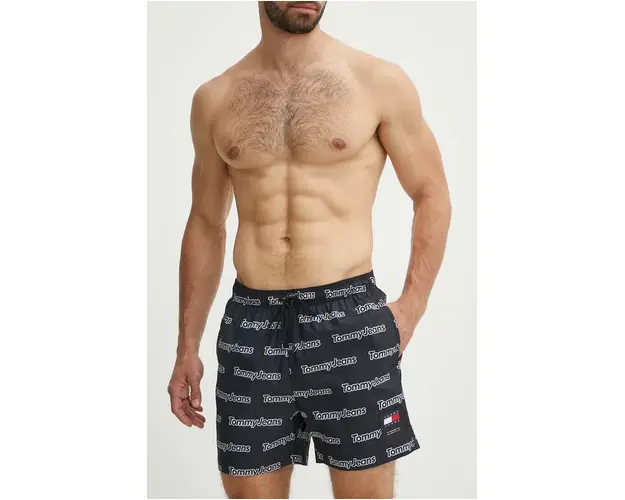 Tommy Jeans pantaloni scurti de baie culoarea negru, UM0UM03150