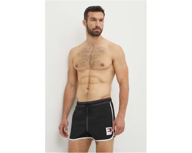 Tommy Jeans pantaloni scurti de baie culoarea negru, UM0UM03256
