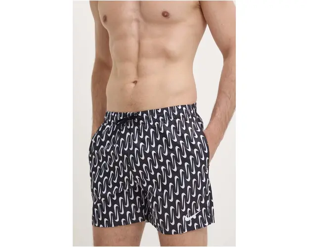 Nike pantaloni scurti de baie Swoosh Link culoarea negru