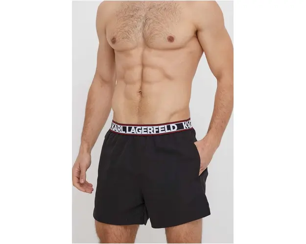 Karl Lagerfeld pantaloni scurti de baie culoarea negru
