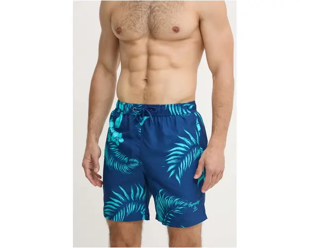 Superdry pantaloni scurti de baie culoarea albastru marin, M3010232A-2BX
