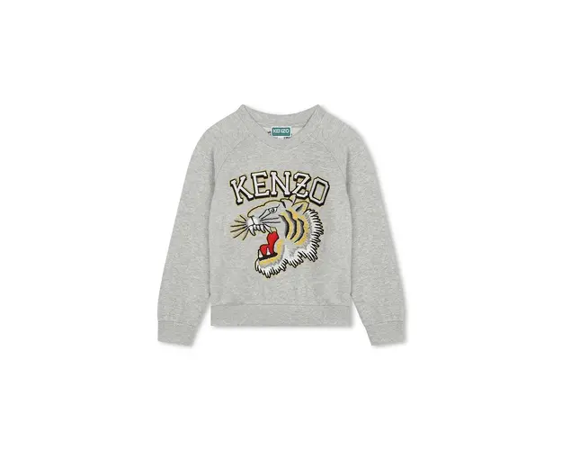Kenzo Kids hanorac de bumbac pentru copii culoarea gri, cu imprimeu