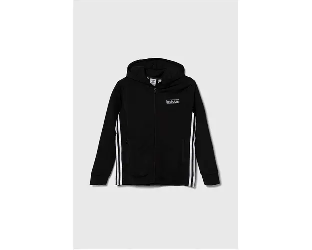 adidas Originals bluza copii culoarea negru, cu gluga, cu imprimeu