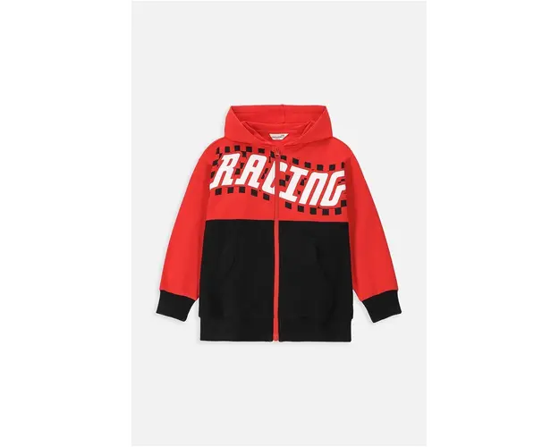 Coccodrillo bluza copii culoarea rosu, cu gluga, modelator