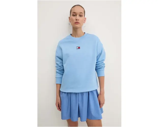 Tommy Jeans hanorac de bumbac femei, cu imprimeu