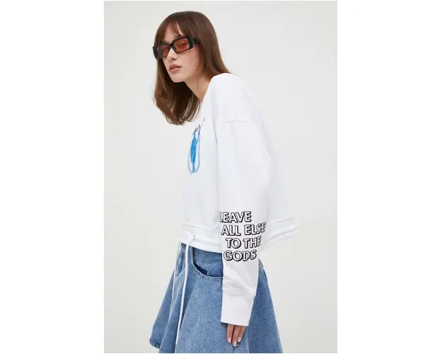 Iceberg hanorac de bumbac femei, culoarea alb, cu imprimeu