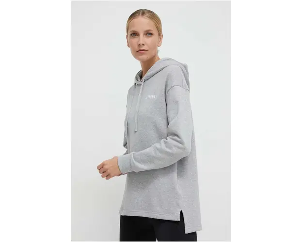 adidas TERREX bluza de trening TERREX culoarea gri, cu gluga, melanj IB6567