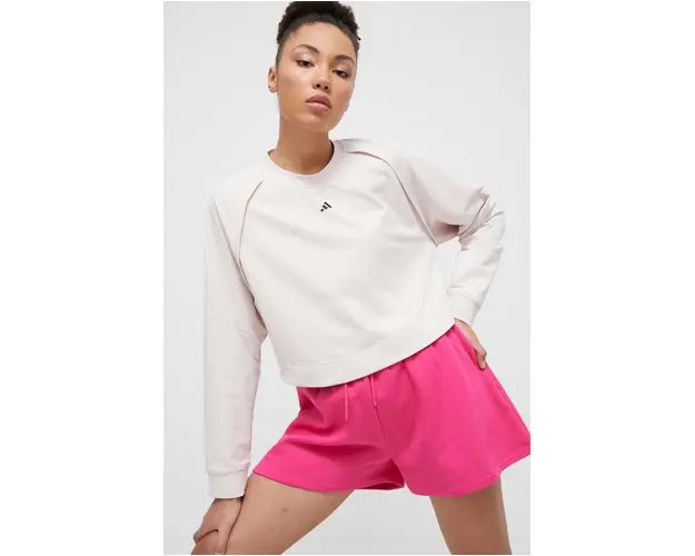 adidas Performance hanorac de antrenament Power Cover culoarea roz, uni IT9199