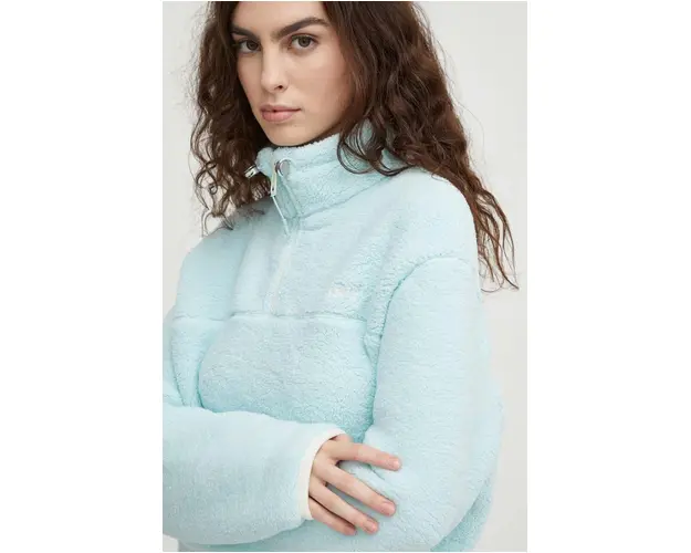 Levi's hanorac fleece culoarea turcoaz, neted