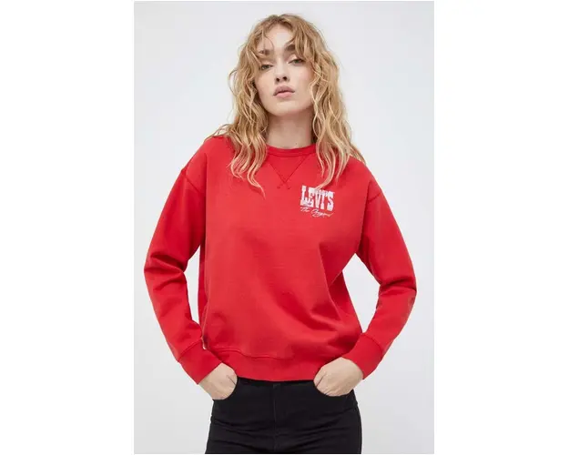Levi's bluza femei, culoarea rosu, cu imprimeu