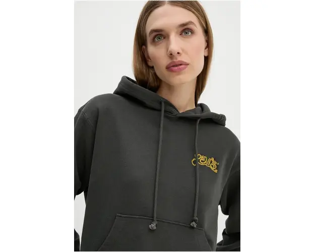 Levi's bluza femei, culoarea negru, cu gluga, cu imprimeu