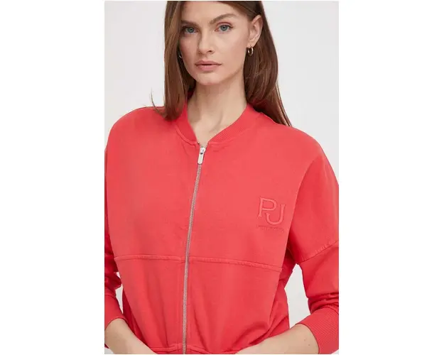 Pepe Jeans hanorac de bumbac Hecma femei, culoarea rosu, neted