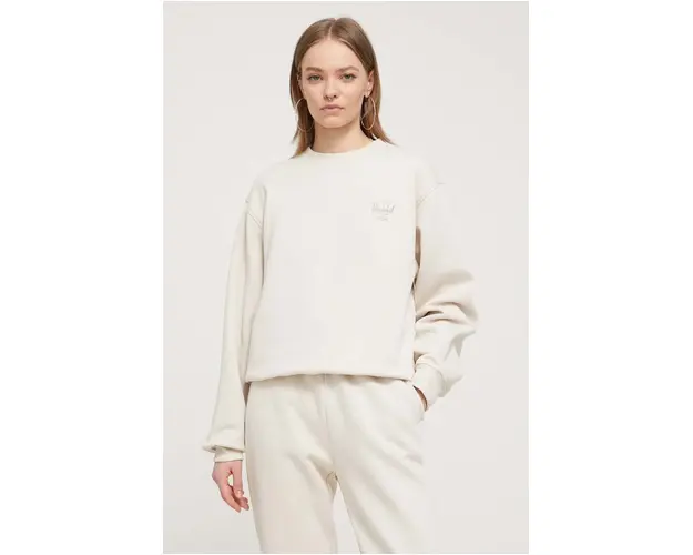 Herschel hanorac de bumbac femei, culoarea bej, cu imprimeu