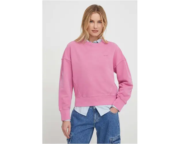 Pepe Jeans bluza femei, culoarea roz, neted