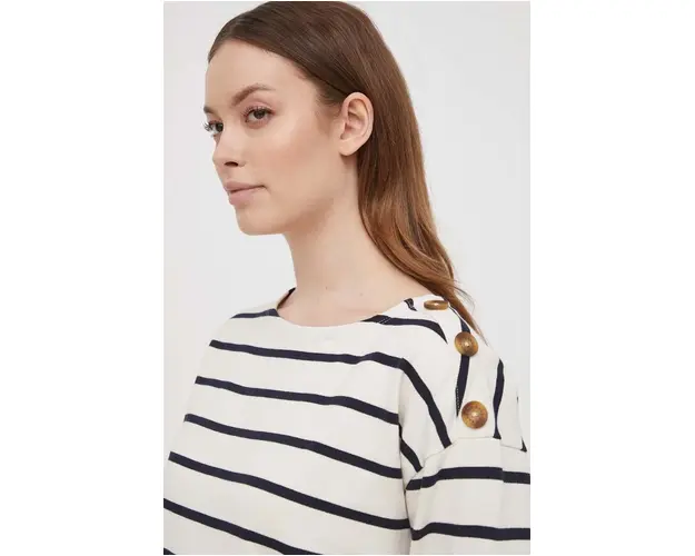 Barbour hanorac de bumbac femei, culoarea bej, modelator