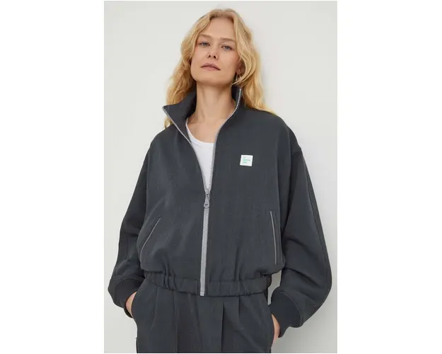 American Vintage bluza femei, culoarea gri, neted