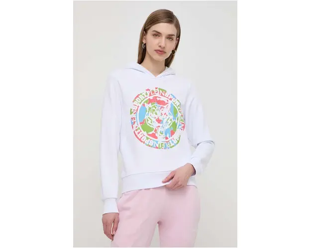 PLEIN SPORT bluza femei, cu gluga, cu imprimeu