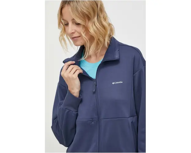 Columbia hanorac Boundless Trek culoarea albastru marin, cu gluga, neted, 2073084