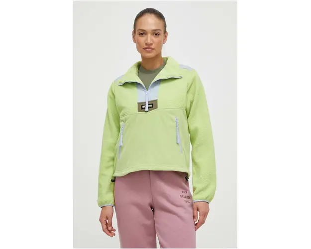 Columbia hanorac fleece Riptide culoarea verde, modelator, 2074551