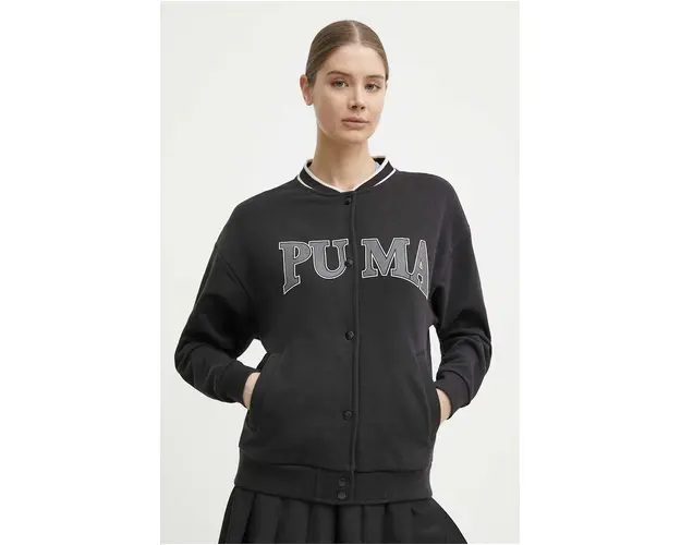 Puma bluza SQUAD femei, culoarea negru, cu imprimeu, 677902