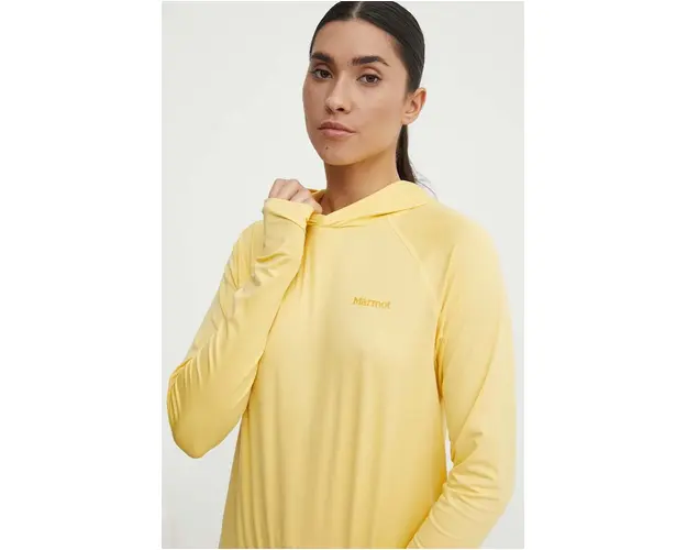 Marmot hanorac Windridge culoarea galben, neted