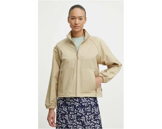 The North Face geaca femei, culoarea bej, de tranzitie, oversize, NF0A871MLK51