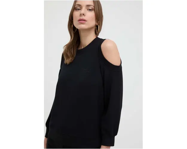 Karl Lagerfeld bluza femei, culoarea negru, neted