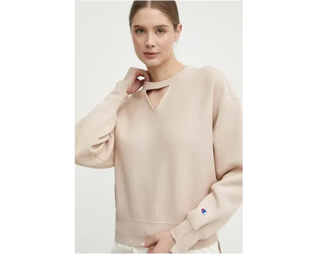 Champion bluza femei, culoarea bej, neted, 117345
