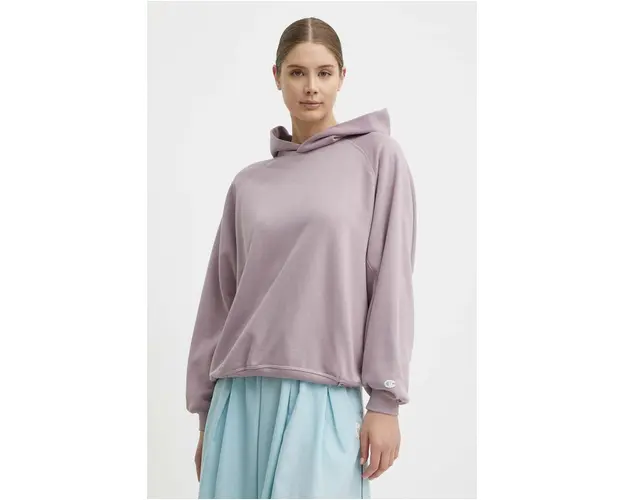 Champion bluza femei, culoarea violet, cu gluga, neted, E10001