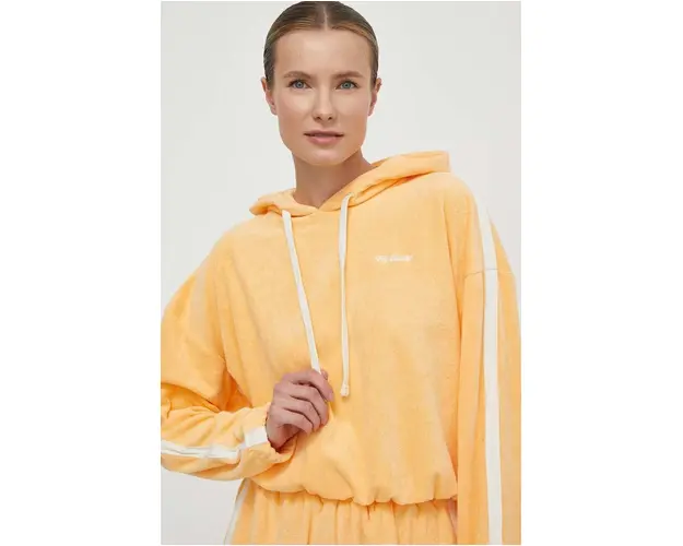 Rip Curl bluza femei, culoarea portocaliu, cu gluga, neted
