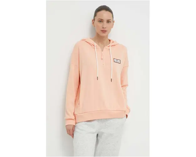 Rip Curl bluza femei, culoarea roz, cu gluga, cu imprimeu