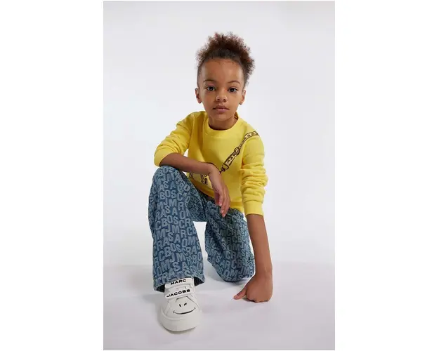 Marc Jacobs hanorac de bumbac pentru copii culoarea auriu, cu imprimeu