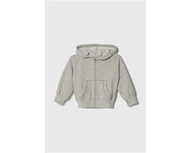 Abercrombie & Fitch bluza copii culoarea gri, cu gluga, melanj