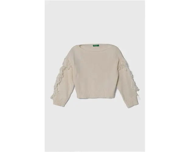 United Colors of Benetton pulover copii culoarea bej, light