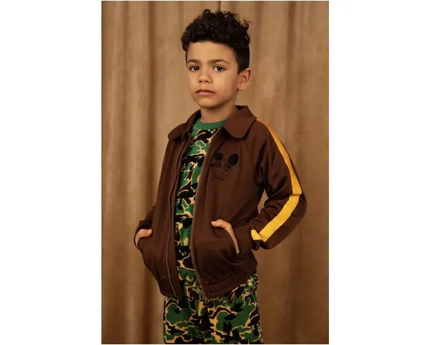 Mini Rodini bluza copii culoarea maro, cu imprimeu