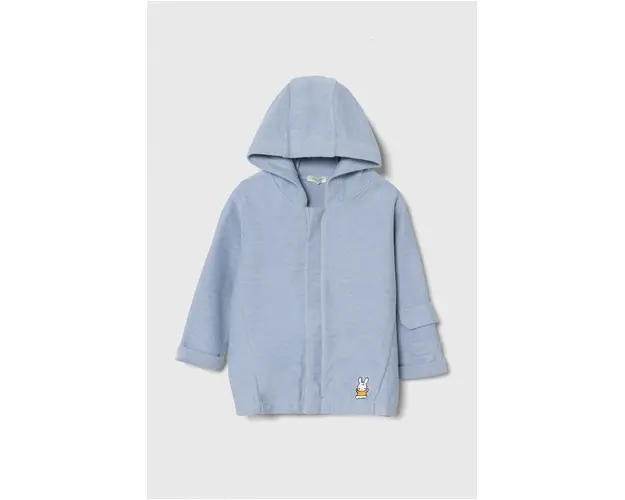 United Colors of Benetton hanorac de bumbac pentru bebelusi cu gluga, neted