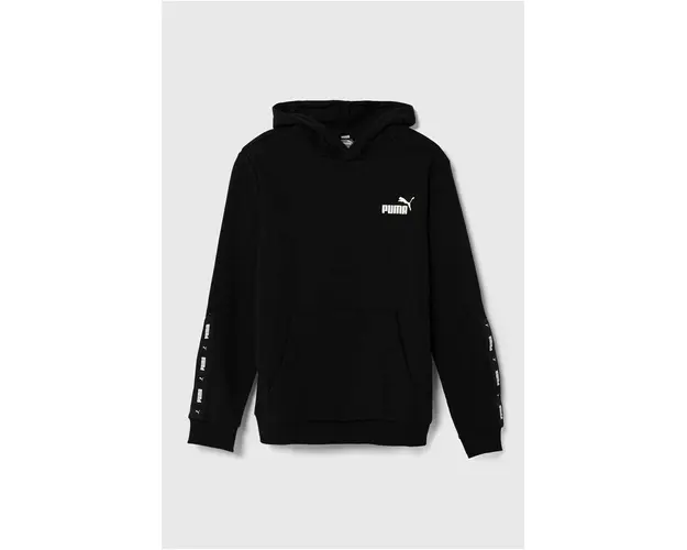 Puma bluza copii ESS Tape Hoodie TR culoarea negru, cu gluga, cu imprimeu