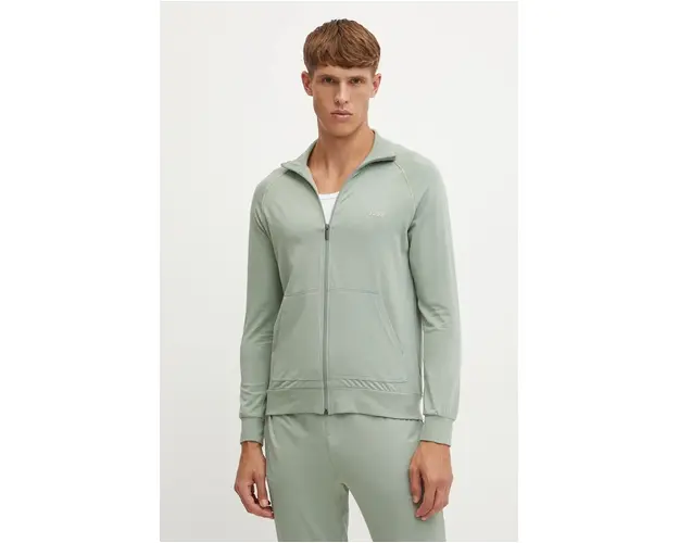 BOSS bluza lounge culoarea verde, uni, 50515307