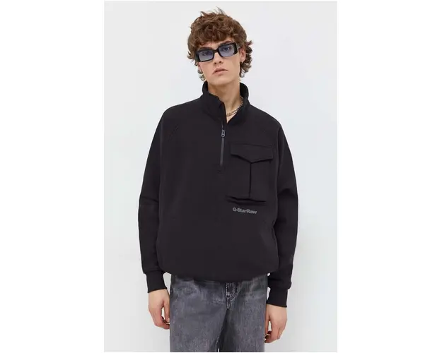 G-Star Raw bluza barbati, culoarea negru, neted