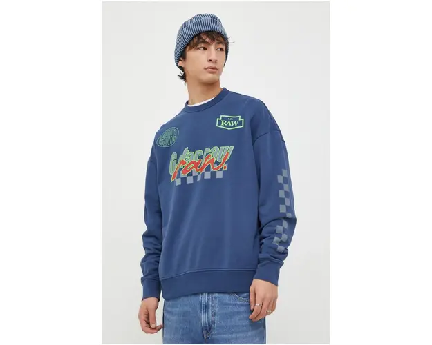 G-Star Raw hanorac de bumbac barbati, cu imprimeu